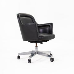 1970s Stow Davis Black Vinyl Swivel Desk Chairs 10x Available