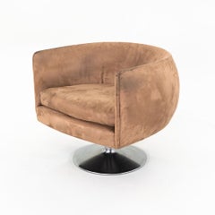 1980s Joe D'Urso for Knoll Swivel Lounge Chair with Chrome Base