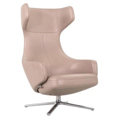 2020s Antonio Citterio For Vitra Grand Repos Lounge Chair in Beige Leather