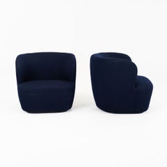 2020s Pair of Space Copenhagen for Gubi Stay Lounge Chairs in Navy Blue