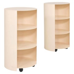 2020s Karoline Fesser for Hem Hide Pedestal Table in Ivory 2x Available