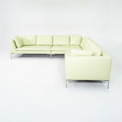 2004 Antonio Citterio for B&B Italia Charles L Shaped Sofa in Green Leather