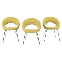 Lot de trois chaises de salle à manger « Nina » de René Holten pour Artifort, couleur jaune-vert, années 2020