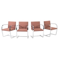 2008 Mies van der Rohe per Knoll, sedia da pranzo con braccioli Flat Bar Brno, 9 pezzi disponibili