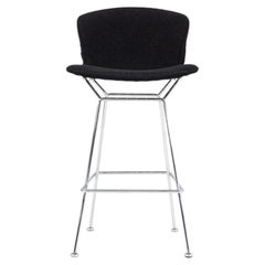 2011 Harry Bertoia for Knoll Bar Stool in Black Bouclé Fabric 10x Available