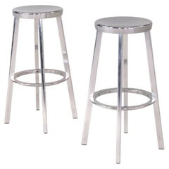 2010s Pair of Naoto Fukasawa for Magis Deja-Vu Bar Stools in Polished Aluminum