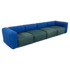 2018 Hay Mags Soft Narrow – 4-teiliges modulares Sofa aus blauem und grünem Stoff
