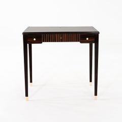 Vers 1928, Joubert & Petit pour DIM : bureau / coiffeuse Art déco en ébène de Macassar