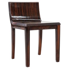 Vers 1928, Joubert & Petit pour DIM : chaise d'appoint Art déco en ébène de Macassar