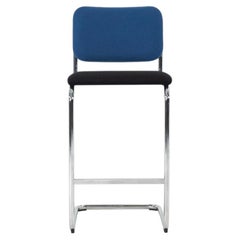 2019 Marcel Breuer for Knoll Cesca Bar Stool in Blue and Black Fabric 8x Avail