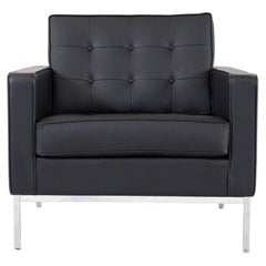 2018 Florence Knoll Club Lounge Chair in Black Leather 4x Available