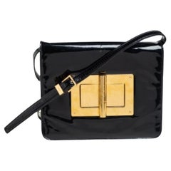 Tom Ford Black Patent Leather Natalia Crossbody Bag