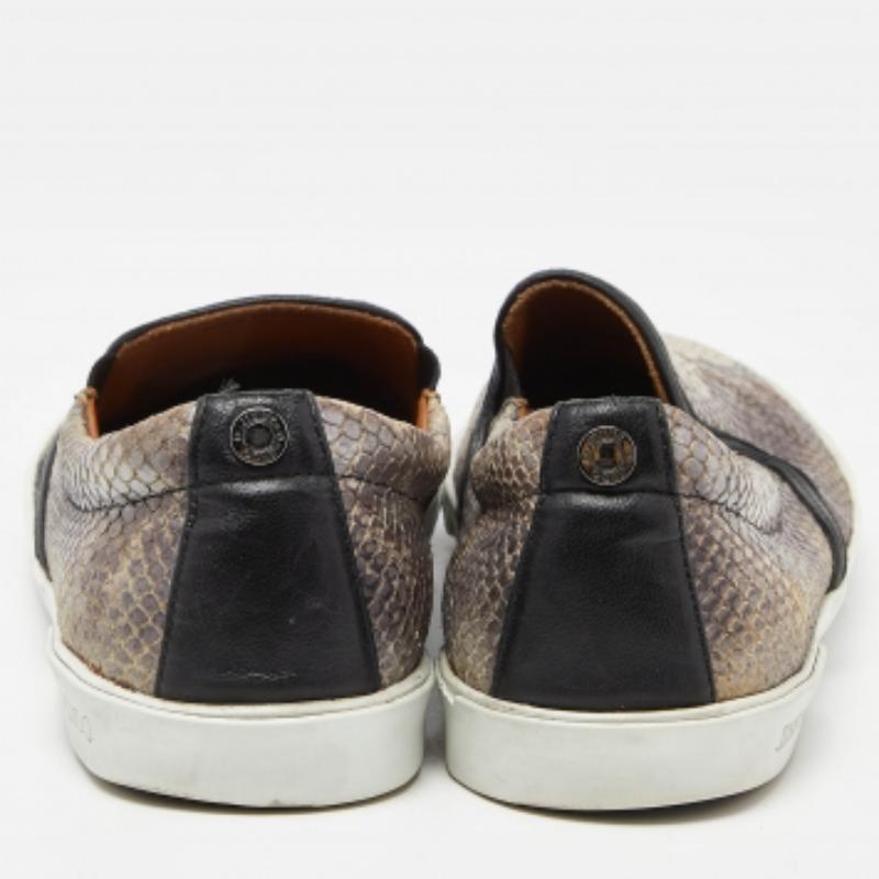 Grigio Jimmy Choo - Sneakers Brooklyn Slip On in Pelle di Serpente Marrone/Nero Taglia 37 in vendita