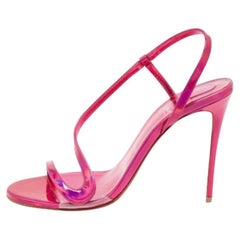 Christian Louboutin Metallic Rosa Leder Rosalie Sandalen Größe 39