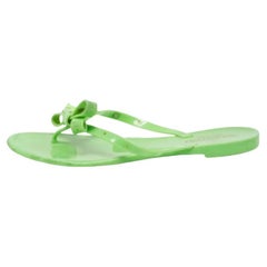 Valentino Green Jelly Rockstud Flat Slides Size 38