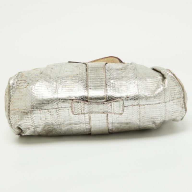 Jimmy Choo Bolso Riki de piel de pitón plateada en venta 2