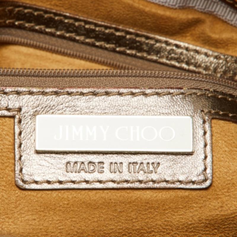Jimmy Choo Bolso Riki de piel de pitón plateada en venta 1