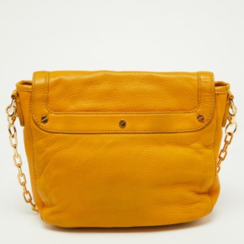 Tory Burch Amanda - Sac à bandoulière en cuir moutarde en vente 2