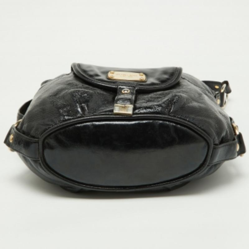 Michael Kors Borsa Fulton in pelle verniciata nera in vendita 1