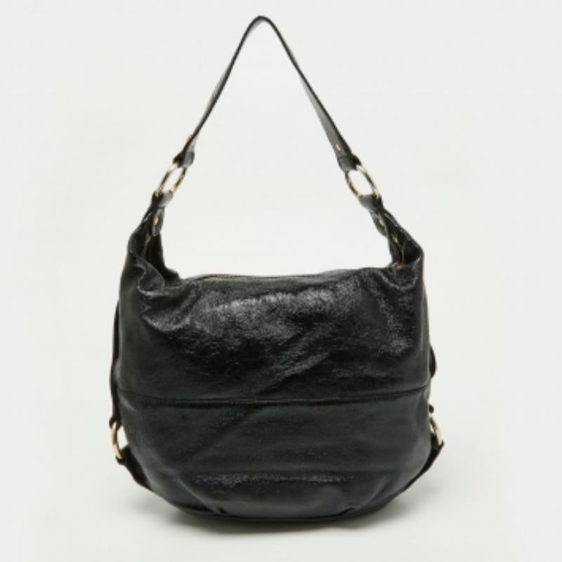 Michael Kors Borsa Fulton in pelle verniciata nera in vendita 4