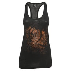 Alexander McQueen Canotta nera con stampa logo XS