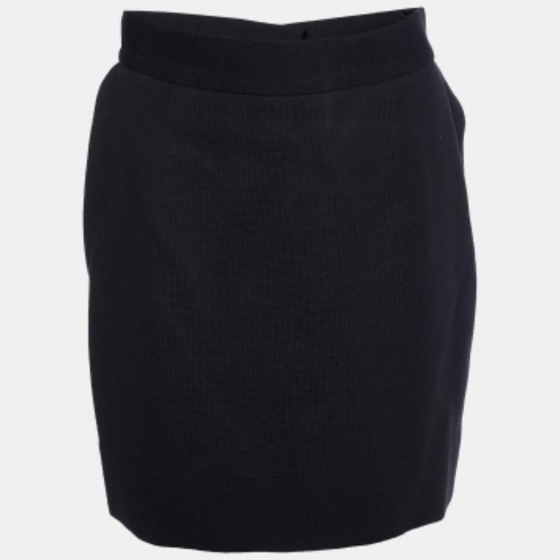 Moschino Couture Minifalda de lana virgen negra M en venta 1