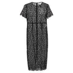 Diane von Furstenberg - Vestito midi sartoriale in pizzo nero M.