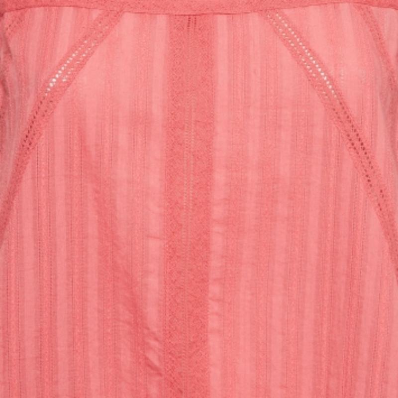 Donna Zadig & Voltaire Camicetta senza maniche in cotone con bordi in pizzo rosa L.A. in vendita