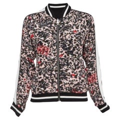 Zadig & Voltaire - Giacca bomber reversibile in crepe stampata rosa/nero S