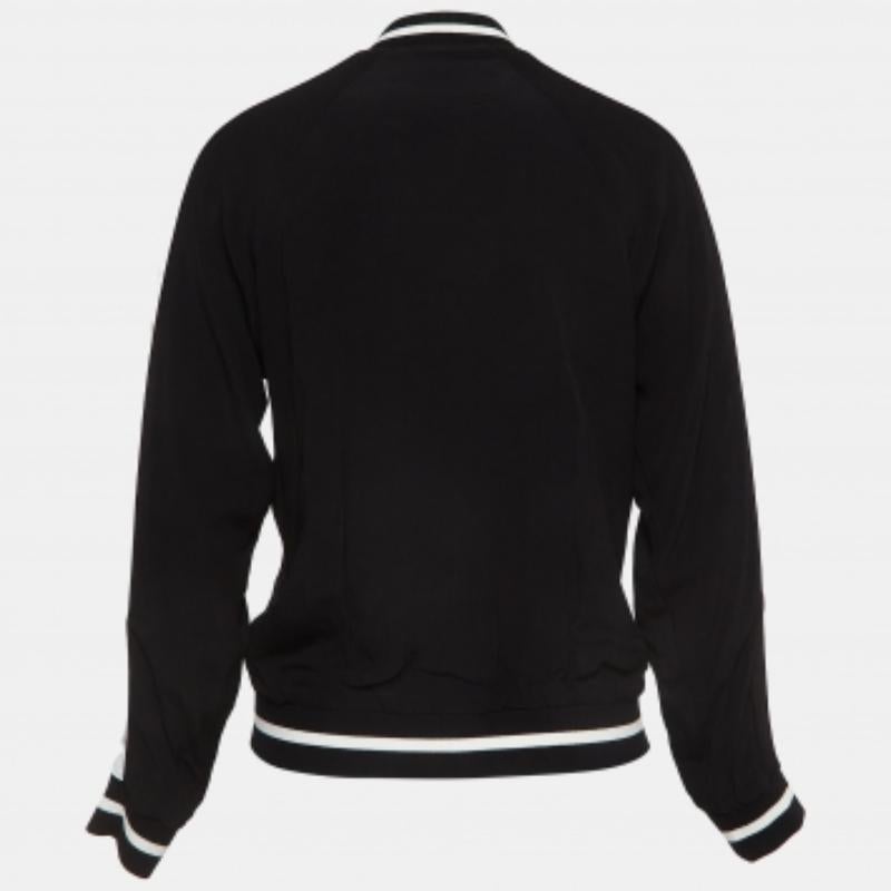 Nero Zadig & Voltaire - Giacca bomber reversibile in crepe stampata rosa/nero S in vendita