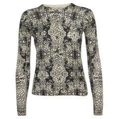 Zadig & Voltaire Black/White Abstract Print Cashmere Buttoned Cardigan S