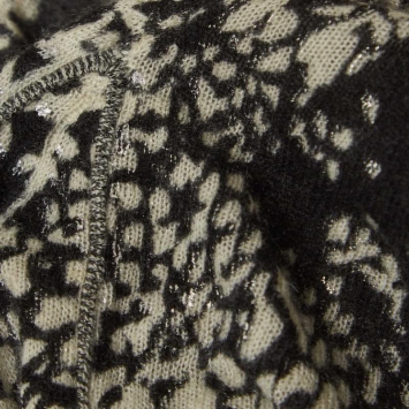 Women's Zadig & Voltaire Black/White Abstract Print Cashmere Buttoned Cardigan S For Sale