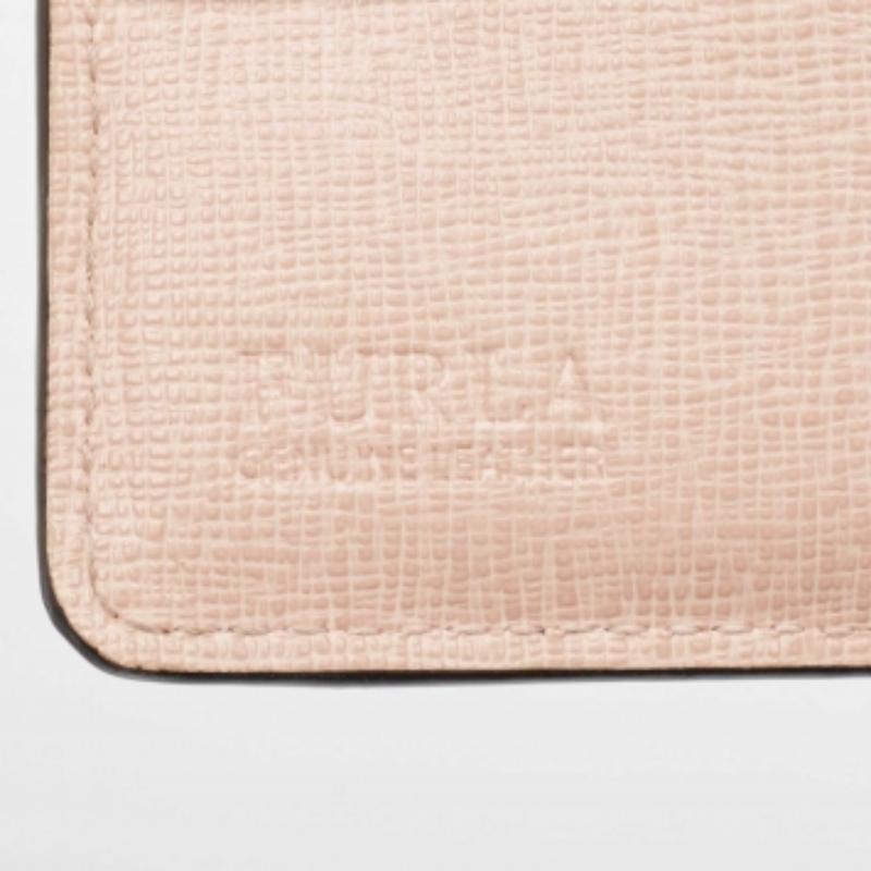 Beige Portafoglio Furla Logo in pelle rosa chiaro in vendita