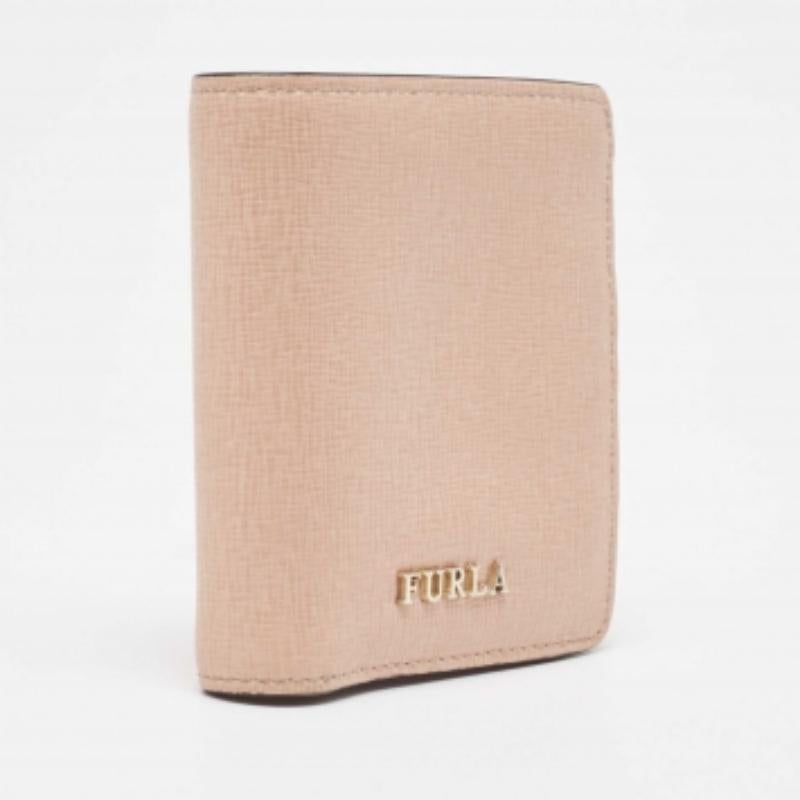 Portafoglio Furla Logo in pelle rosa chiaro in vendita 2