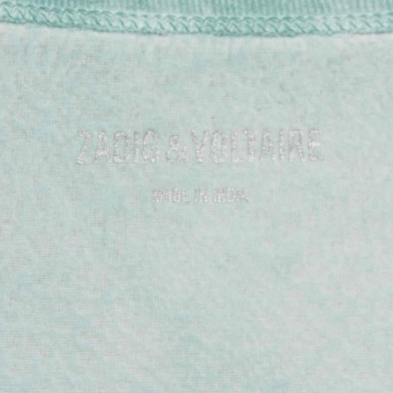 Zadig & Voltaire Mintgrünes Overdye-Spitzen-Strick-Minikleid S im Zustand „Gut“ im Angebot in Dubai, Al Qouz 2