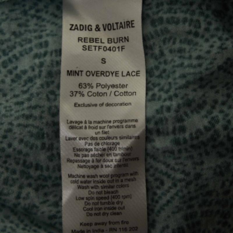 Zadig & Voltaire Mintgrünes Overdye-Spitzen-Strick-Minikleid S (Grün) im Angebot