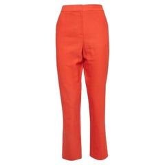 Diane von Furstenberg - Pantaloni a gamba dritta in gabardina arancione M.