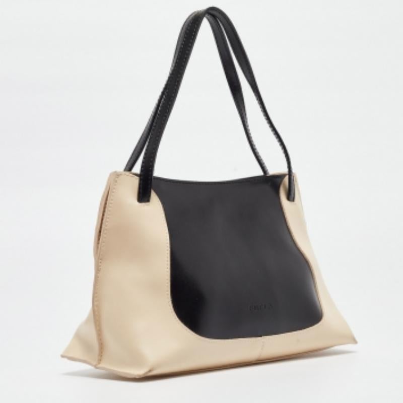 Donna Borsa Furla in pelle nera/crema in vendita