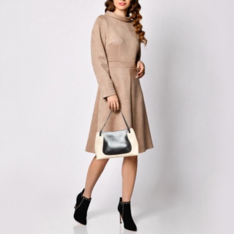 Borsa Furla in pelle nera/crema in vendita 4