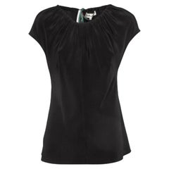 Diane von Furstenberg - Top in seta nera con dettaglio cravatta - S