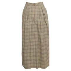 Roksanda Ilincic Beige Glen Plaid Lana Gonna Midi Plissettata S