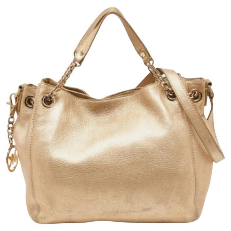 Michael Kors - Borsa con coulisse Frankie in pelle oro in vendita