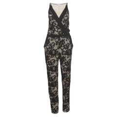 Diane Von Furstenberg Black Guipure Lace Jumpsuit M