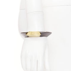 SAINT LAURENT 2020 Pulsera tipo peonza en latón dorado, madera y elástico