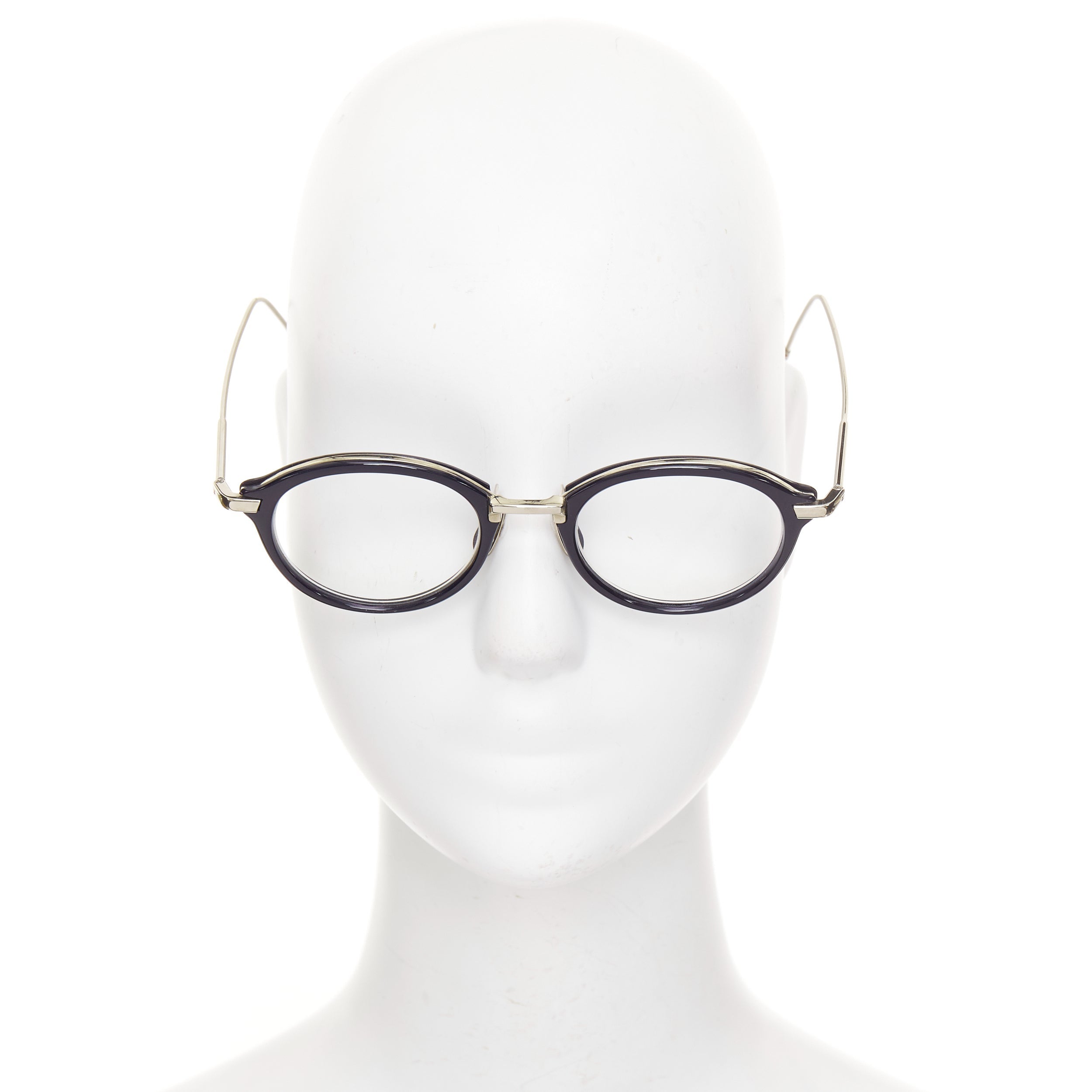 小物 THOM BROWNE TB-011-F-T-NVY-GLD-49 18K THOM BROWNE TB-011-H-NVY-SL-V-49 navy acetate silver metal optical