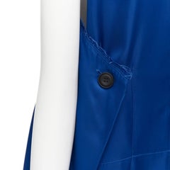 MARNI cobalt blue viscose raw frayed edge step hem folded back dress IT38 XS