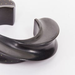 Pulsera geométrica de madera de ébano de PATRICIA VONMUSULIN, pieza vintage de 1990, de estilo modernista, muy poco común