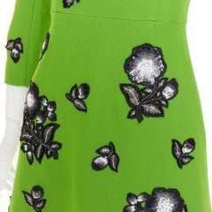 ANDREW GN, Apfel, schwarz, silber, Pailletten-Aufnäher, mit Schmucksteinen verziertes Cocktailkleid, FR34, XS