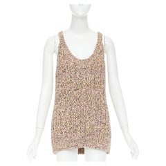 GUCCI 2024 pink marl chunky wool blend knit scoop neck tank tunic S