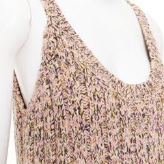 GUCCI 2024 pink marl chunky wool blend knit scoop neck tank tunic S